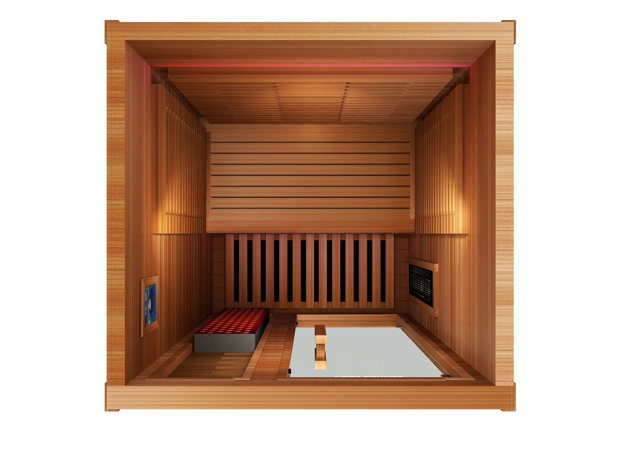 Rainier 1-Person Full Spectrum Infrared Sauna with Full-Body Medical-Grade Red Light Therapy & Smart WiFi App Control
