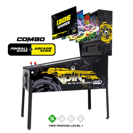 The Pincade Combo | Pinball & Arcade All-In-One Machine | 2 Player | 1306 Games