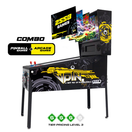 The Pincade Combo | Pinball & Arcade All-In-One Machine | 2 Player | 2558 Games