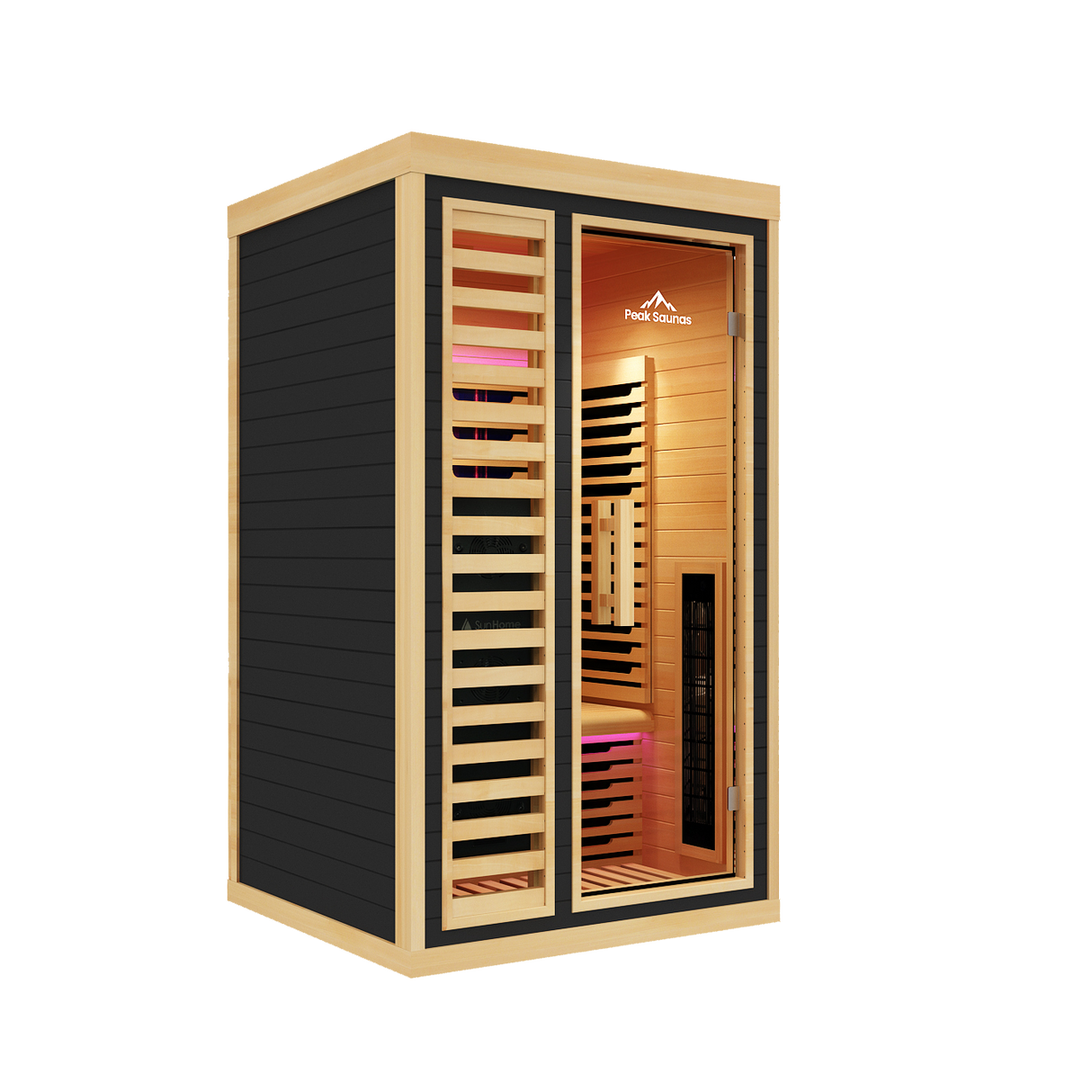 Shasta 1-Person Full Spectrum Infrared Sauna with Full-Body Medical-Grade Red Light Therapy & Smart WiFi App Control