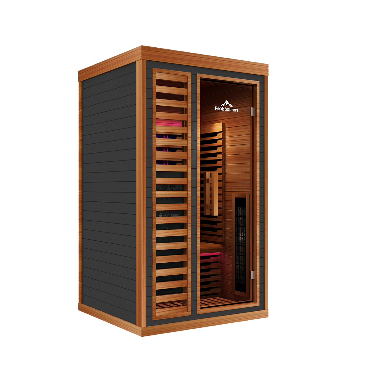 Rainier 1-Person Full Spectrum Infrared Sauna with Full-Body Medical-Grade Red Light Therapy & Smart WiFi App Control