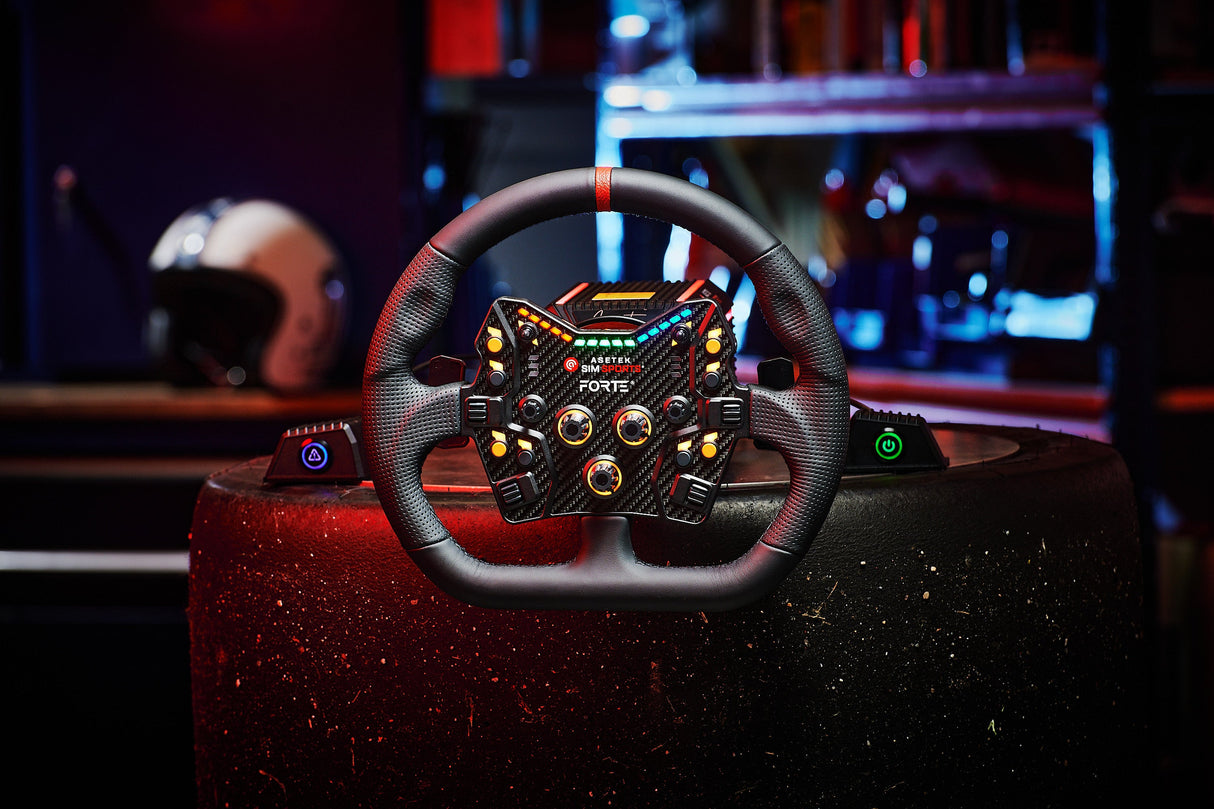 Asetek SimSports Wheel GT Rim - Closed D Black Leather