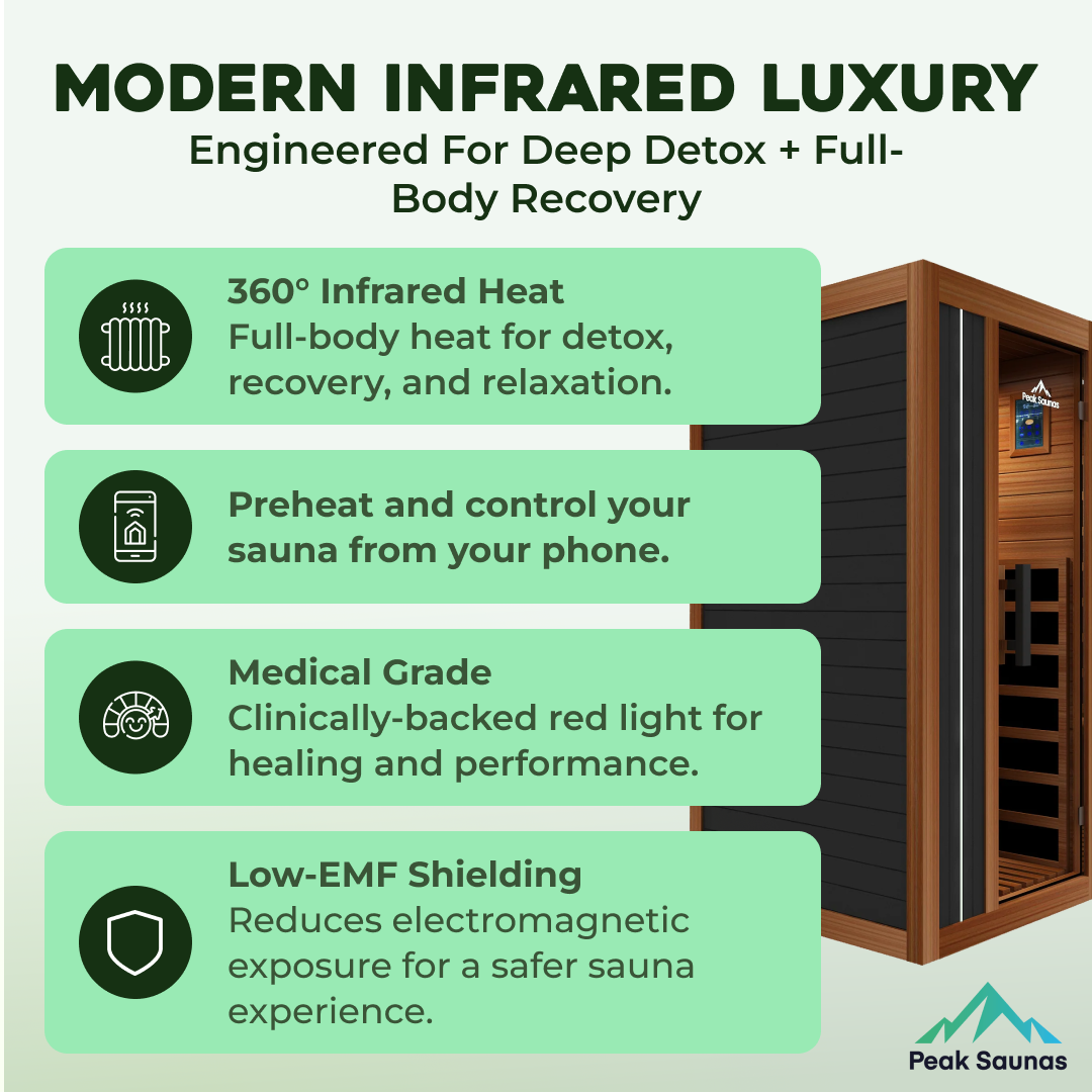 Aspen 1-Person FAR Infrared Sauna with Smart WiFi App Control
