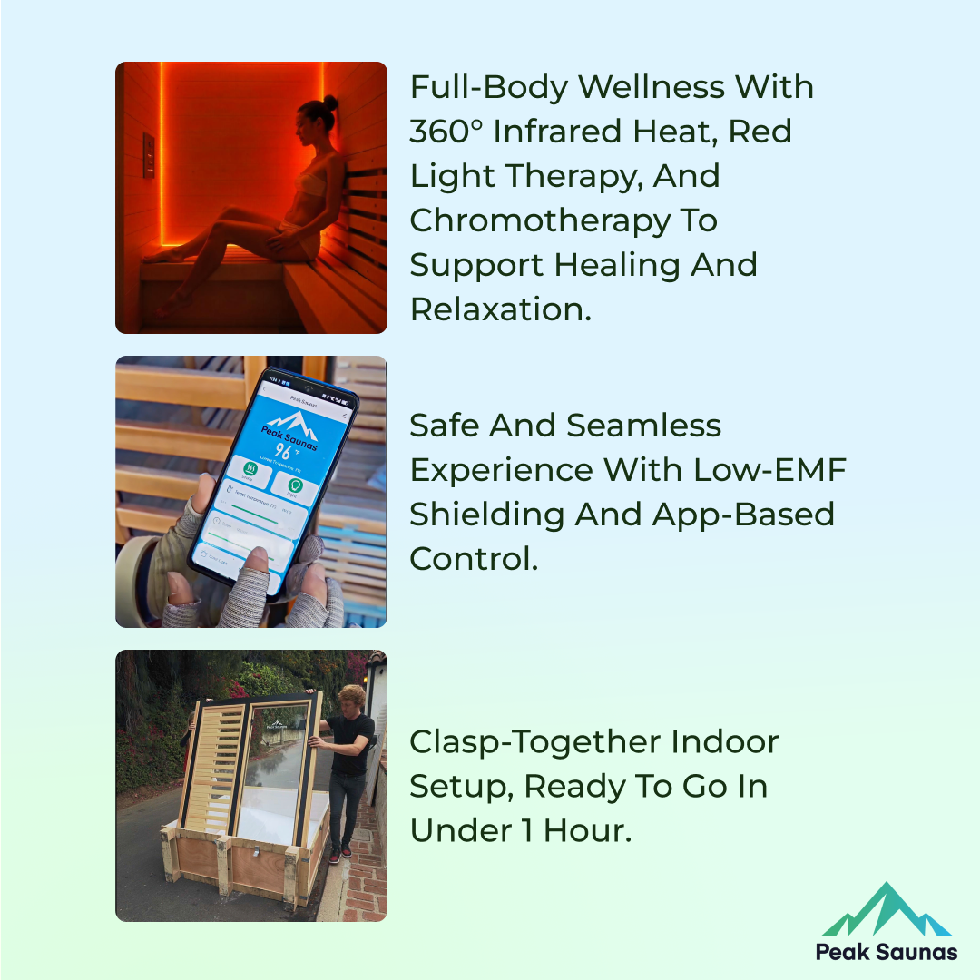 Matterhorn 3-Person Full Spectrum Infrared Sauna with Full-Body Medical-Grade Red Light Therapy & Smart WiFi App Control