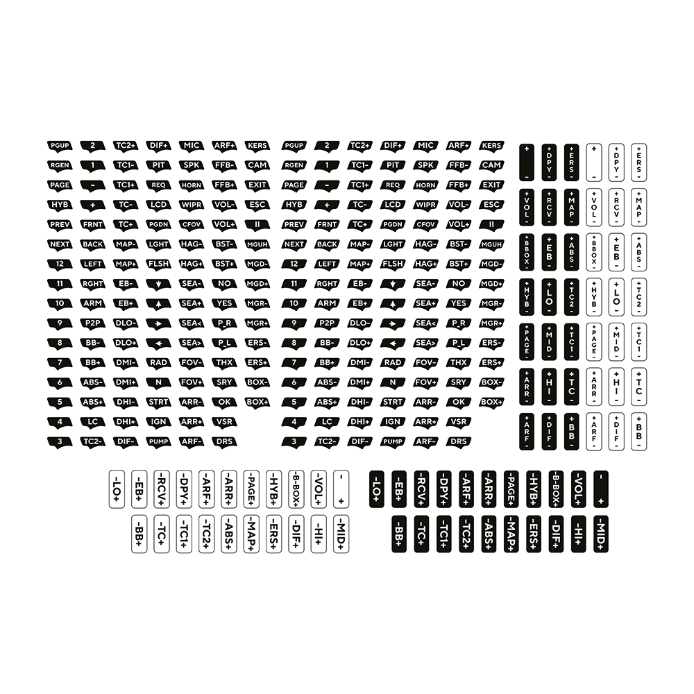 Asetek SimSports® Button Sticker Sheet