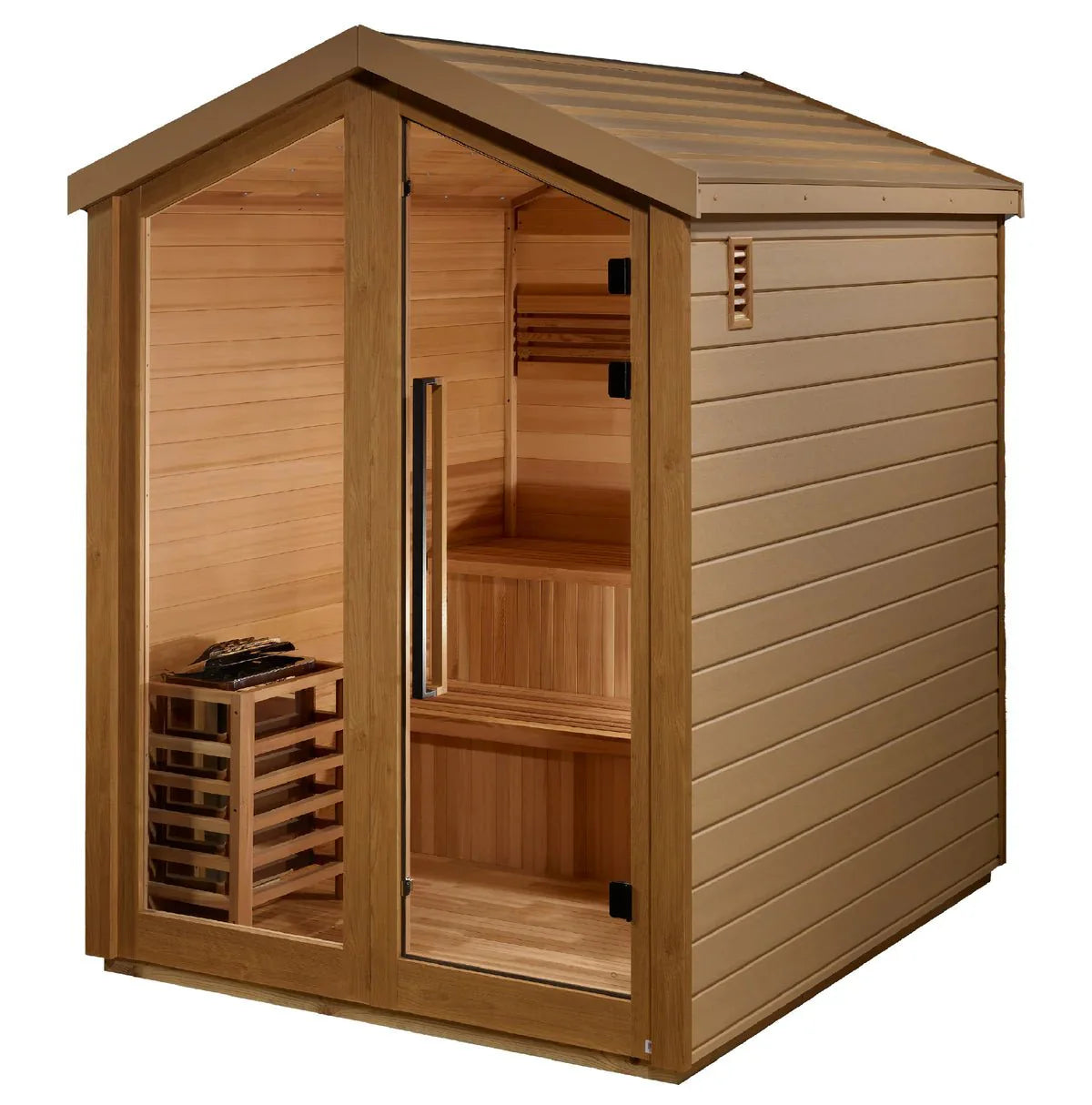 Golden Designs Kaarina GDI-8506-01 6 Person Outdoor Traditional Sauna – Canadian Red Cedar