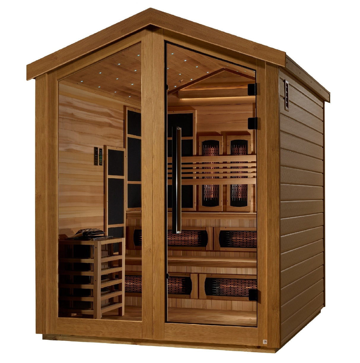 Golden Designs Loviisa 3 Person Hybrid Outdoor Sauna – Canadian Red Cedar Interior