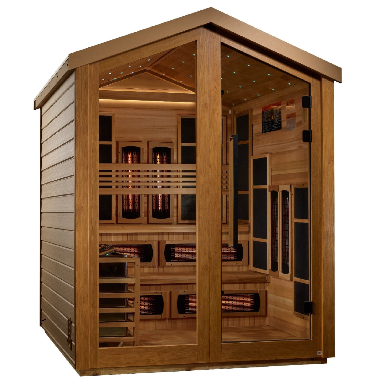 Golden Designs Loviisa 3 Person Hybrid Outdoor Sauna – Canadian Red Cedar Interior