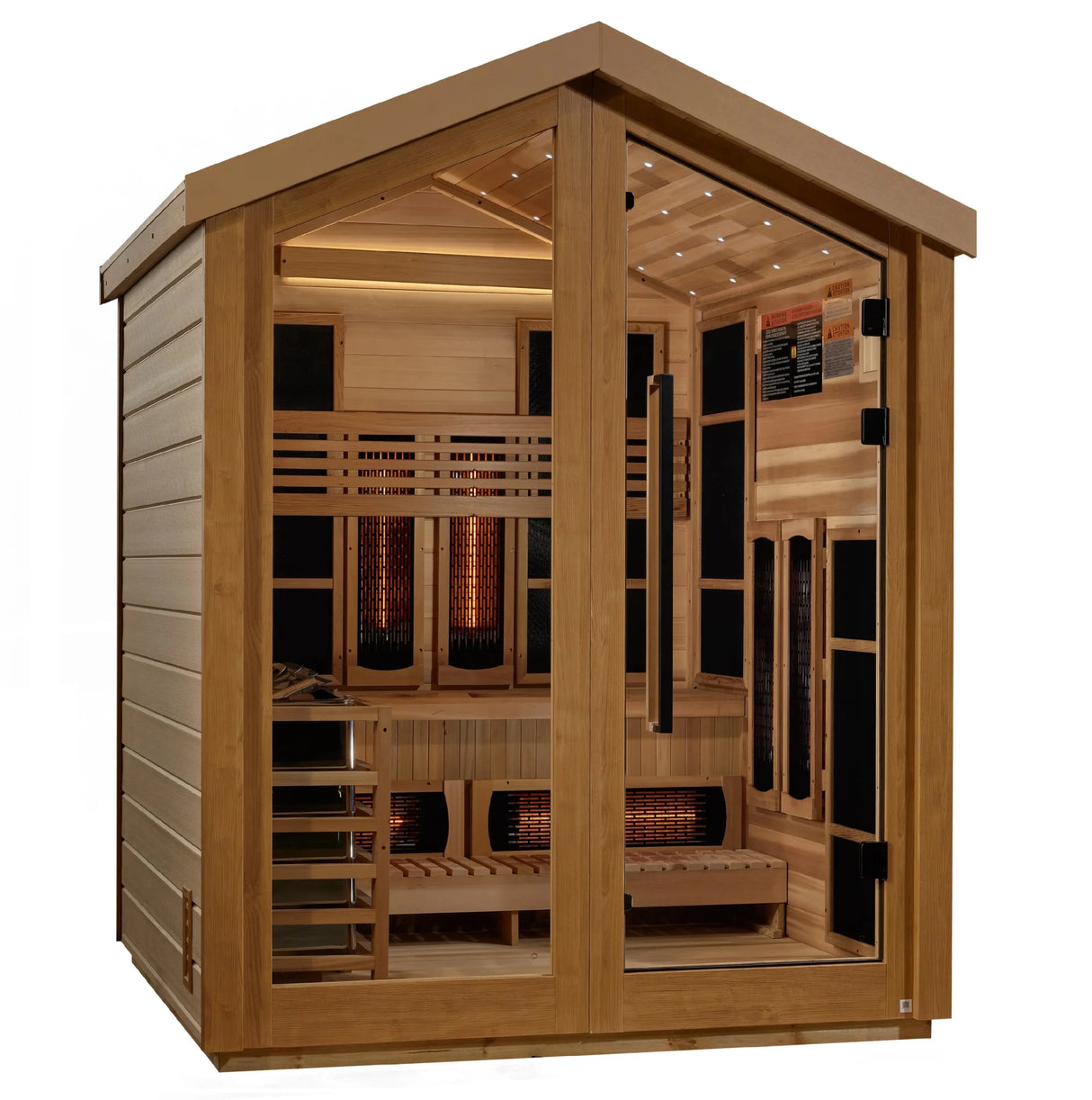 Golden Designs Loviisa 3 Person Hybrid Outdoor Sauna – Canadian Red Cedar Interior