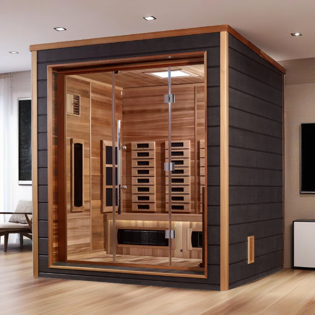 Golden Designs Visby 3 Person Outdoor-Indoor PureTech™ Hybrid Full Spectrum Sauna
