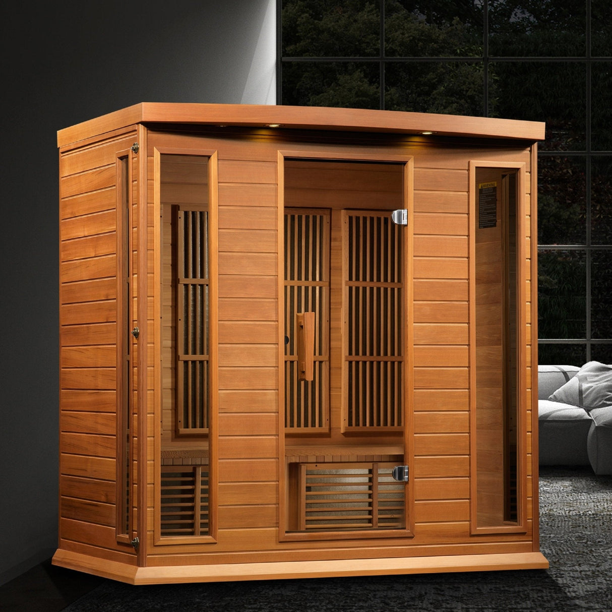 Maxxus MX-K406-01 CED 4-Person Low EMF FAR Infrared Sauna, Canadian Red Cedar
