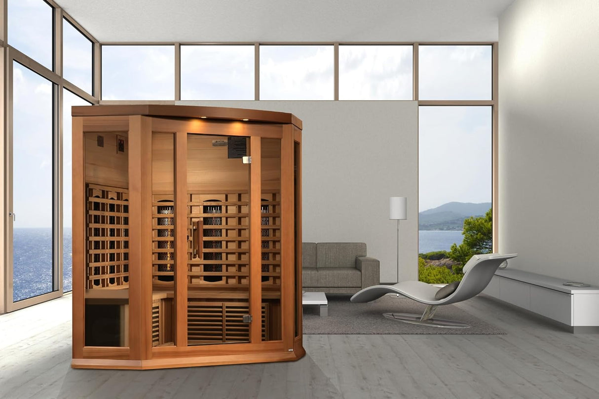 Maxxus MX-M356-01-FS Full Spectrum FAR Infrared Sauna – 3 Person, Hemlock