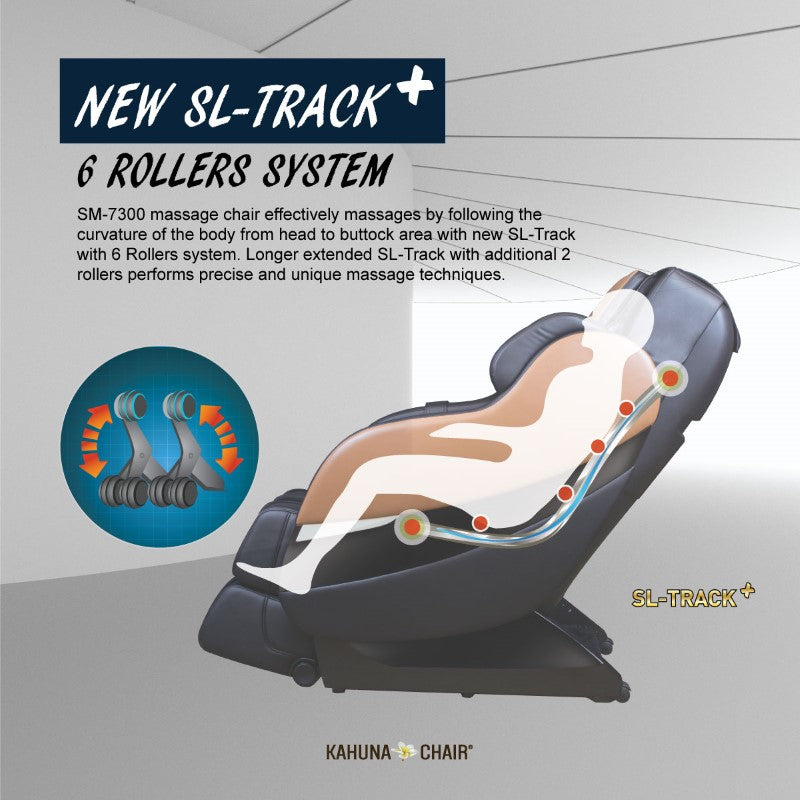 Kahuna SM-7300 Massage Chair – XL 2D SL-Track with 6 Auto Programs