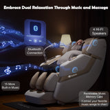 KoziSense KZ-313 Heated Jade Stone Massage Chair | 3D Full Body| Zero Gravity| Back Pain Relief| Heat Therapy (White)