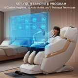 KoziSense KZ-313 Heated Jade Stone Massage Chair | 3D Full Body| Zero Gravity| Back Pain Relief| Heat Therapy (White)