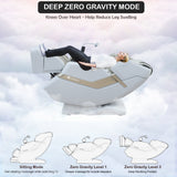KoziSense KZ-313 Heated Jade Stone Massage Chair | 3D Full Body| Zero Gravity| Back Pain Relief| Heat Therapy (White)