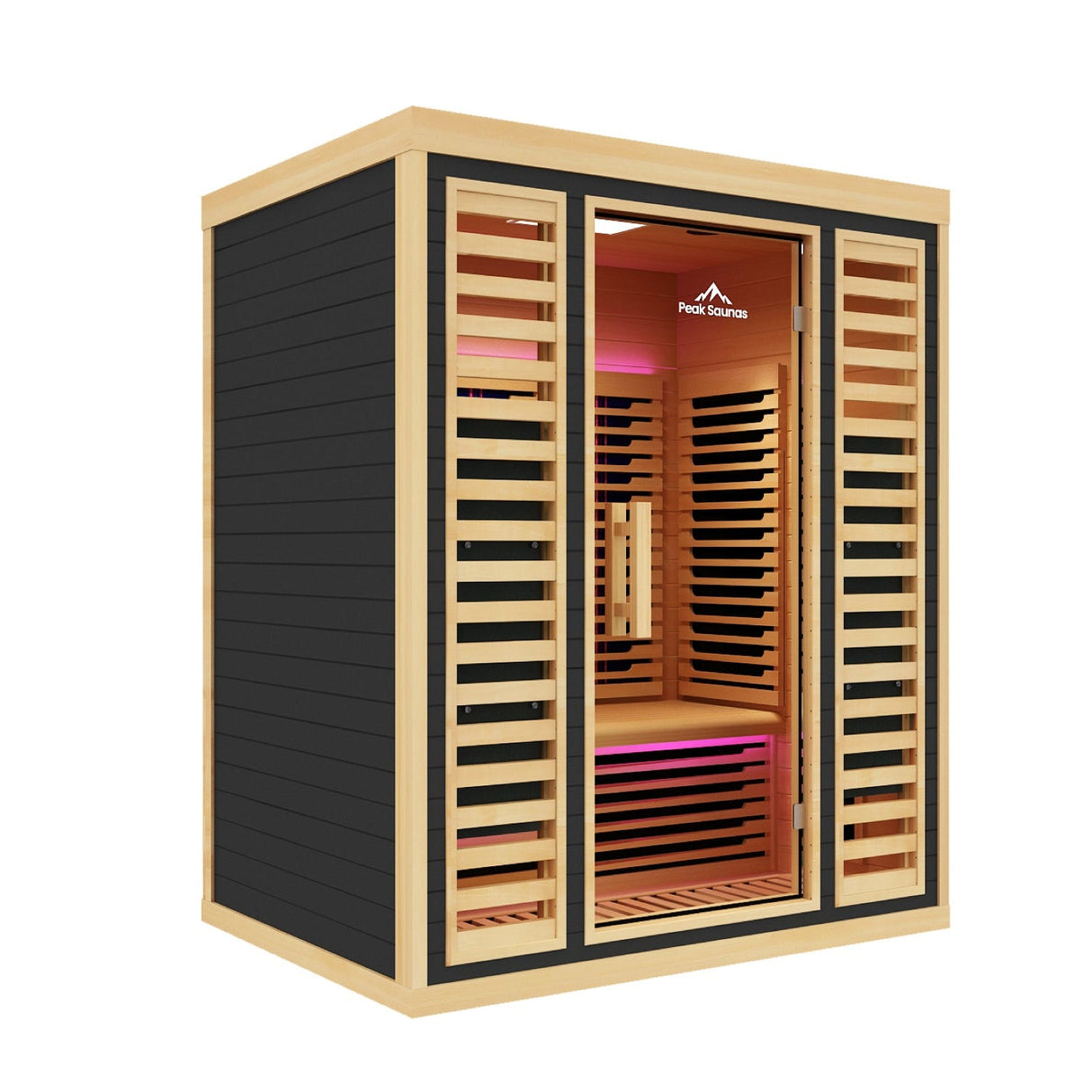 Denali 3-Person Full Spectrum Infrared Sauna with Full-Body Medical-Grade Red Light Therapy & Smart WiFi App Control