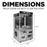 Mega Grab XL 60" Claw Machine with 7 Color Neon Cabinet Lights