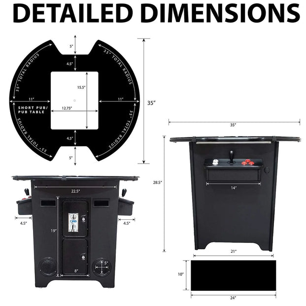 Short Pub Cocktail Arcade Machine