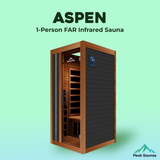 Peak Saunas Aspen 1-Person FAR Infrared Sauna with Smart WiFi App Control