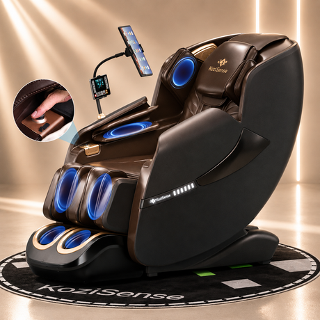 KoziSense KZ-A18 3D SL Track Massage Chair | Full Body Zero Gravity, No Assembly Required, Back Pain Relief - (All Black)