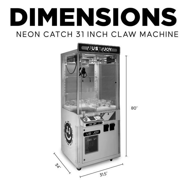 Neon Catch 31" Claw Machine with 7 Color Neon Cabinet Lights