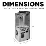 Neon Catch 31" Claw Machine with 7 Color Neon Cabinet Lights