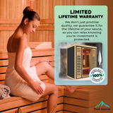 Denali 3-Person Full Spectrum Infrared Sauna with Full-Body Medical-Grade Red Light Therapy & Smart WiFi App Control