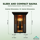 Patagonia 2-Person Outdoor Full Spectrum Infrared Sauna with Full-Body Medical-Grade Red Light Therapy and Smart WiFi App Control