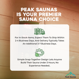 Peak Saunas Kilimanjaro 5-Person Outdoor Full Spectrum Infrared Sauna with XL Medical-Grade Red Light Therapy and Smart WiFi App Control