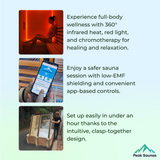 Peak Saunas Olympus 1-Person FAR Infrared Sauna with Smart WiFi App Control