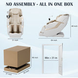 KoziSense KZ-313 Heated Jade Stone Massage Chair | 3D Full Body| Zero Gravity| Back Pain Relief| Heat Therapy (White)