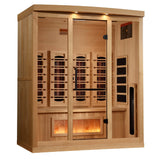 Golden Designs 4-Person Full Spectrum Near Zero EMF FAR Infrared Sauna with Himalayan Salt – Canadian Hemlock
