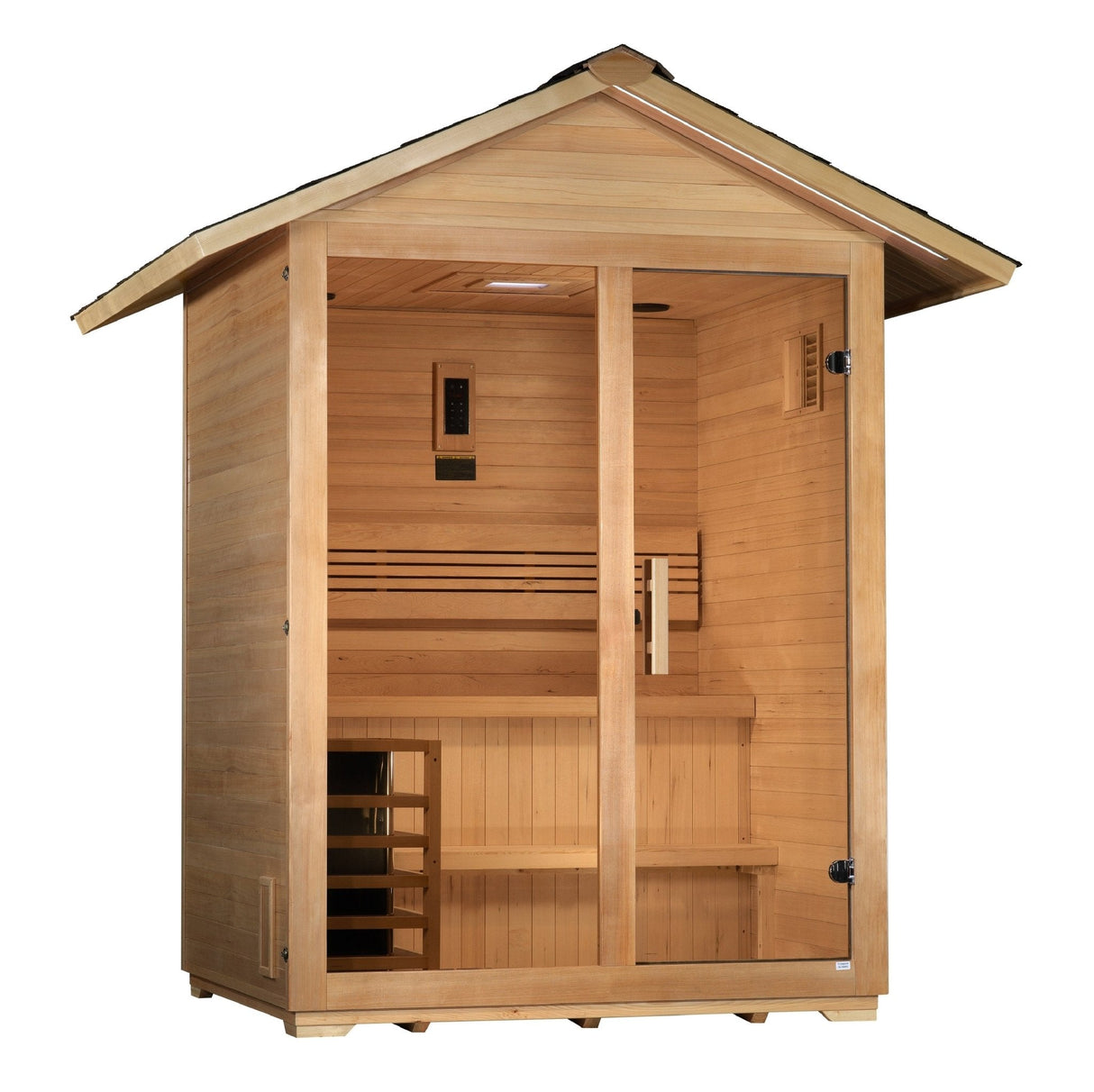 Golden Designs "Arlberg" 3-Person Traditional Outdoor Sauna - Canadian Hemlock