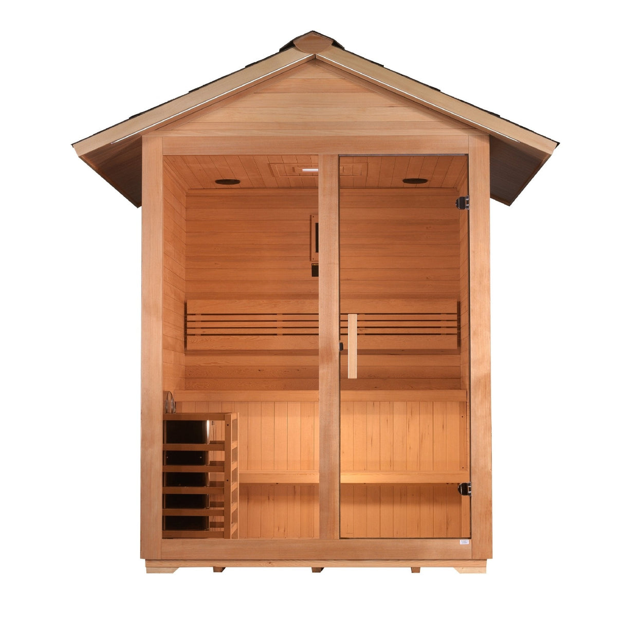 Golden Designs "Arlberg" 3-Person Traditional Outdoor Sauna - Canadian Hemlock