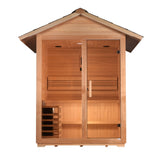 Golden Designs "Arlberg" 3-Person Traditional Outdoor Sauna - Canadian Hemlock