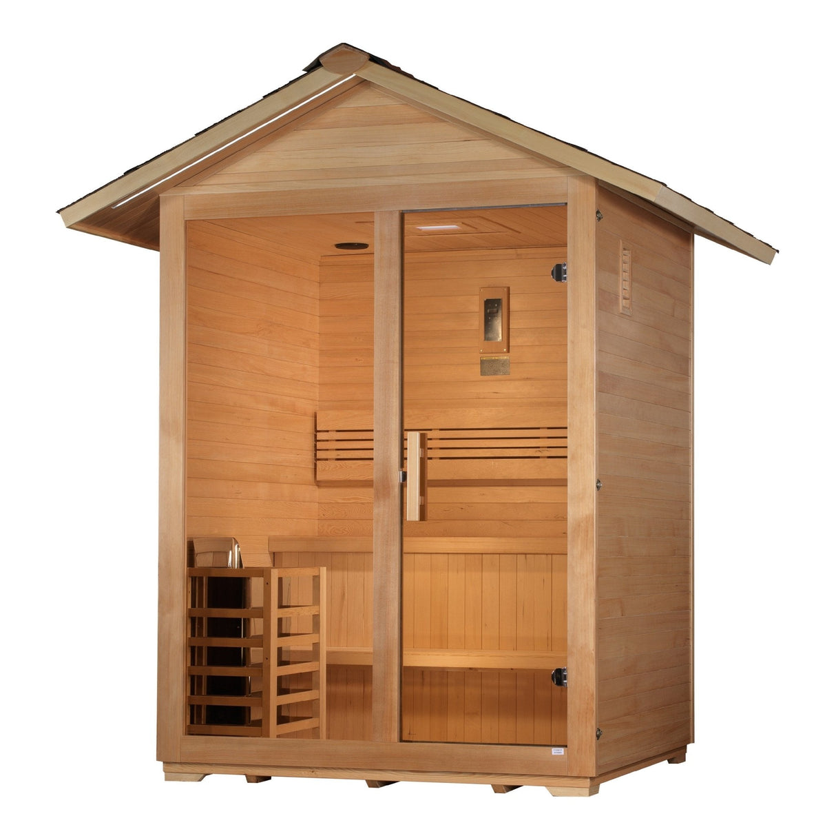 Golden Designs "Arlberg" 3-Person Traditional Outdoor Sauna - Canadian Hemlock