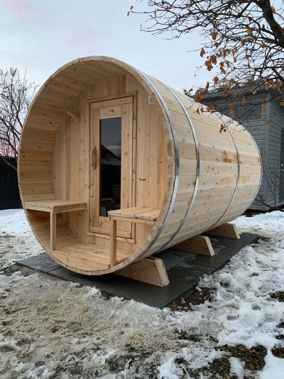 LeisureCraft Tranquility Barrel Sauna for up to 8 People | Premium Canadian Cedar