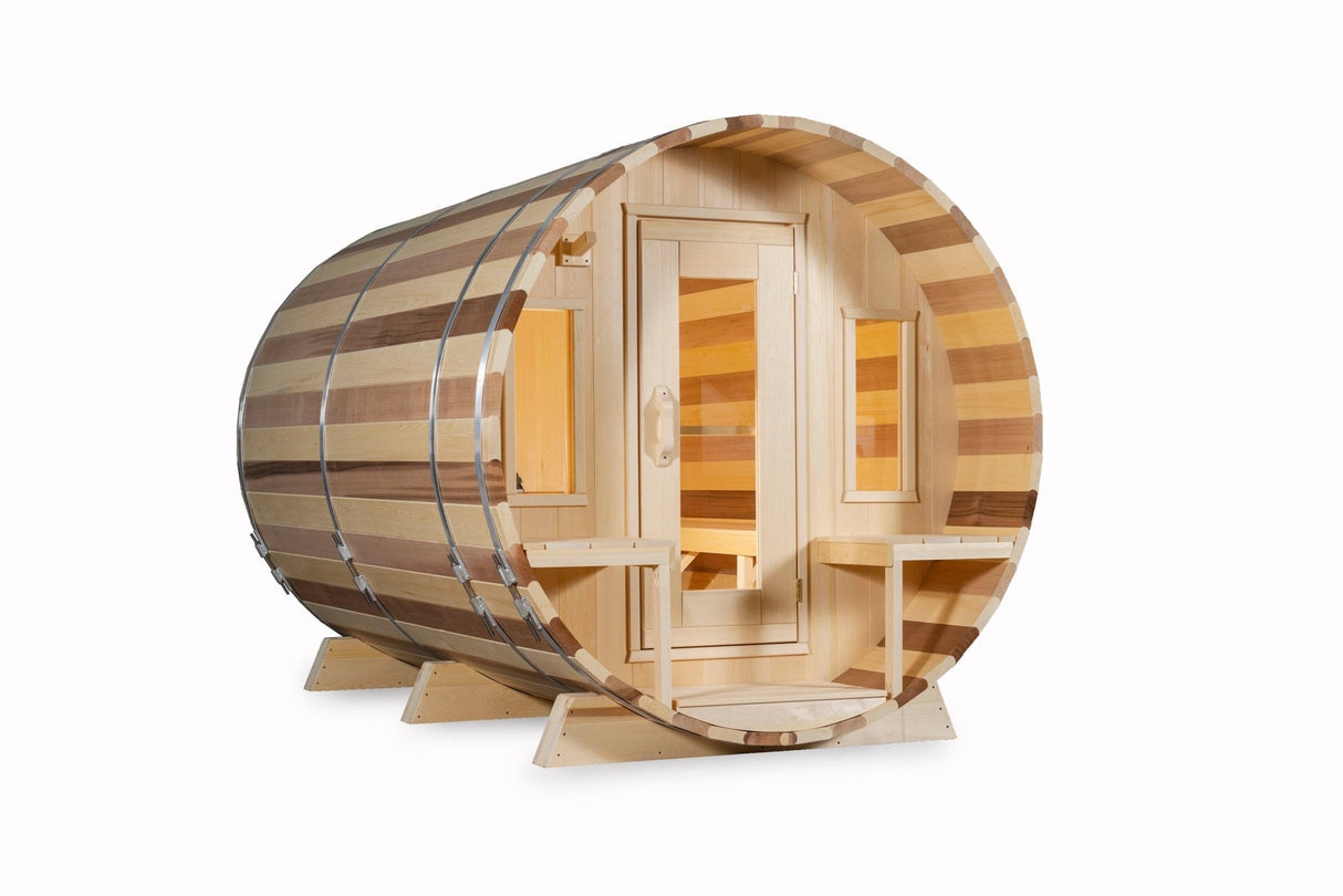LeisureCraft Tranquility Barrel Sauna for up to 8 People | Premium Canadian Cedar