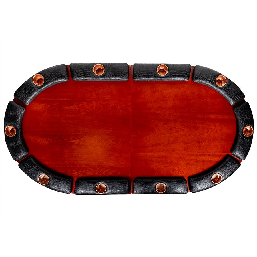Elite 10 Player Poker Table With Wood Finish