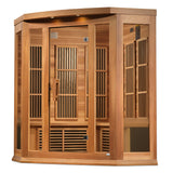 Maxxus 3-Person Corner Low EMF FAR Infrared Sauna – Canadian Hemlock