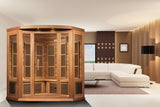Maxxus 3-Person Corner Low EMF FAR Infrared Sauna – Canadian Hemlock
