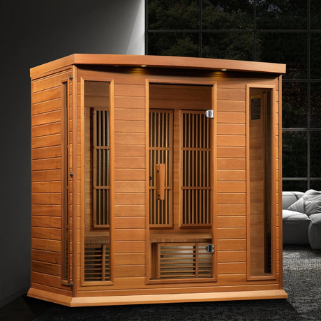 Maxxus 4-Person Low EMF FAR Infrared Sauna – Canadian Red Cedar