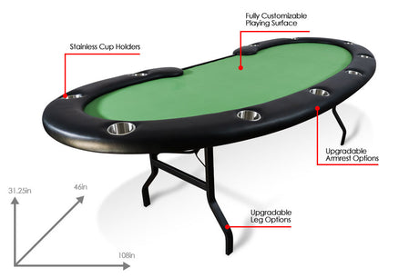 PRESTIGE FOLDING LEG POKER TABLE